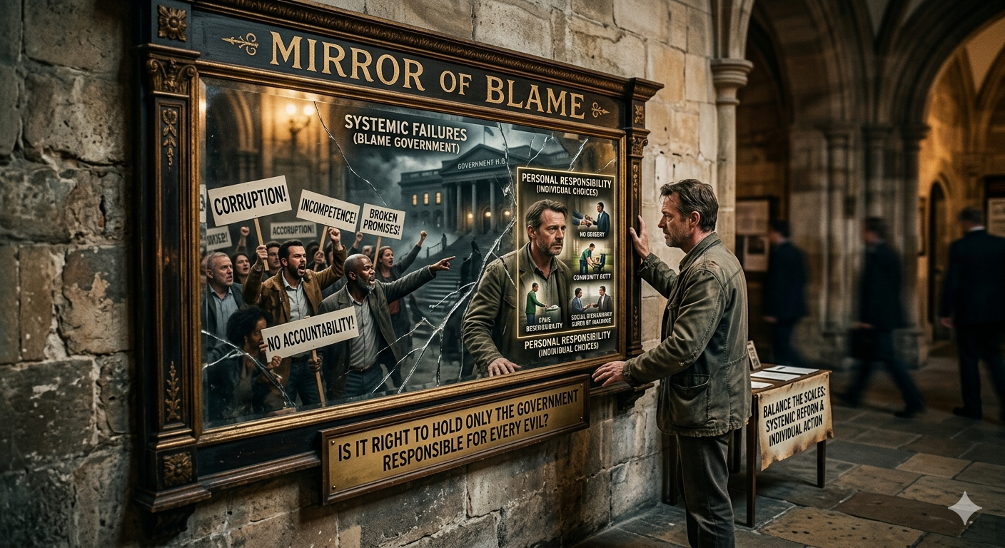 “दोष का दर्पण:  हर बुराई के लिए केवल सरकार को जिम्मेदार ठहराना ठीक” ?