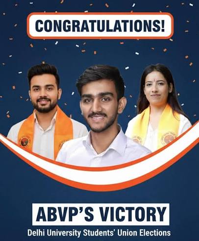 दिल्ली विश्वविद्यालय छात्र संघ चुनाव में जेन जी ने एबीवीपी को जीताया, एनएसयूआई को छकाया
