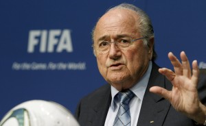 FIFA President Sepp Blatter addresses a news conference at the FIFA headquarters in Zurich in this May 9, 2011 file photograph. Blatter has rejected the notion he 'masterminded' the latest crisis engulfing FIFA and said on May 26, 2011 he was saddened at seeing his presidential rival facing an ethics committee hearing over alleged bribery. Blatter, standing for a fourth term in a June 1 election against Asian Football Confederation chief Mohamed Bin Hammam, said on the Inside World Football website that he was horrified by the turn of events and could not predict the outcome.      REUTERS/Arnd Wiegmann/Files (SWITZERLAND - Tags: SPORT SOCCER)