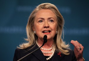 WASHINGTON, DC - JULY 23:  U.S. Secretary of State Hillary Clinton delivers remarks at the opening plenary of the 19th International AIDS Conference July 23, 2012 in Washington, DC. The International AIDS Conference, the world's largest one, is held in the U.S. for the first time since 1990. (Photo by Alex Wong/Getty Images)