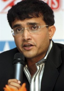 Former Indian cricket captain Sourav Ganguly speaks during a press conference in Calcutta, India, Wednesday, June 3, 2009. Ganguly announced his new role as a commentator for the ICC World Twenty20 scheduled to start from June 5, 2009 in England. (AP Photo/Sucheta Das)