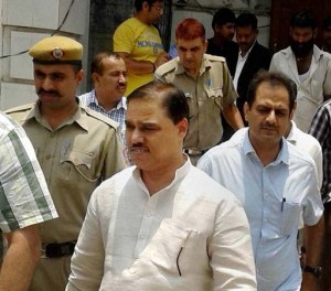 Munger: Police take former Delhi law minister Jitendra Singh Tomar arrives in Munger college in Bihar on Friday for further investigation in fake degree case. PTI Photo (PTI6_12_2015_000193A)
